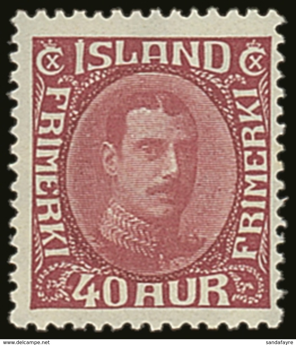 1931-37 40a Lilac-red King Christian (re-drawn), Mi 164, Very Fine Never Hinged Mint. Scarce Stamp. For More Images, Ple - Autres & Non Classés