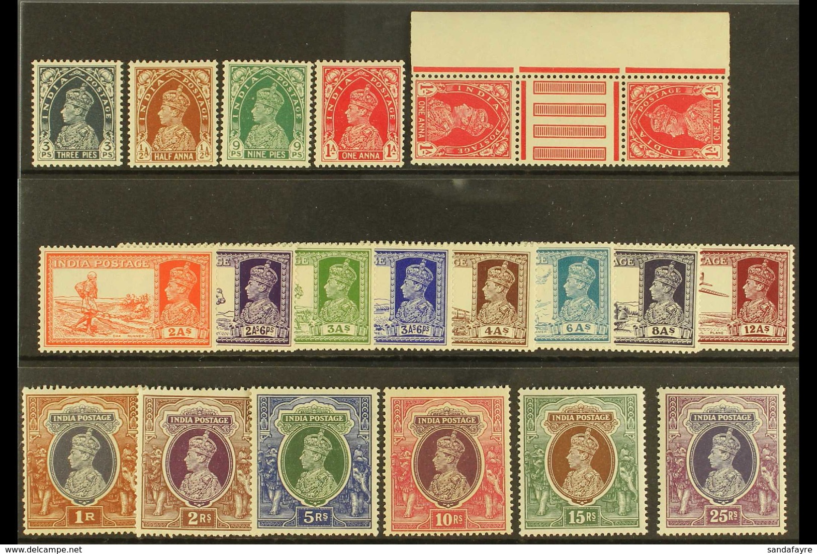 1937-40 Complete Definitive Set Plus 1a Tete-beche, SG 247/64, Very Fine Mint (20 Stamps) For More Images, Please Visit  - Autres & Non Classés