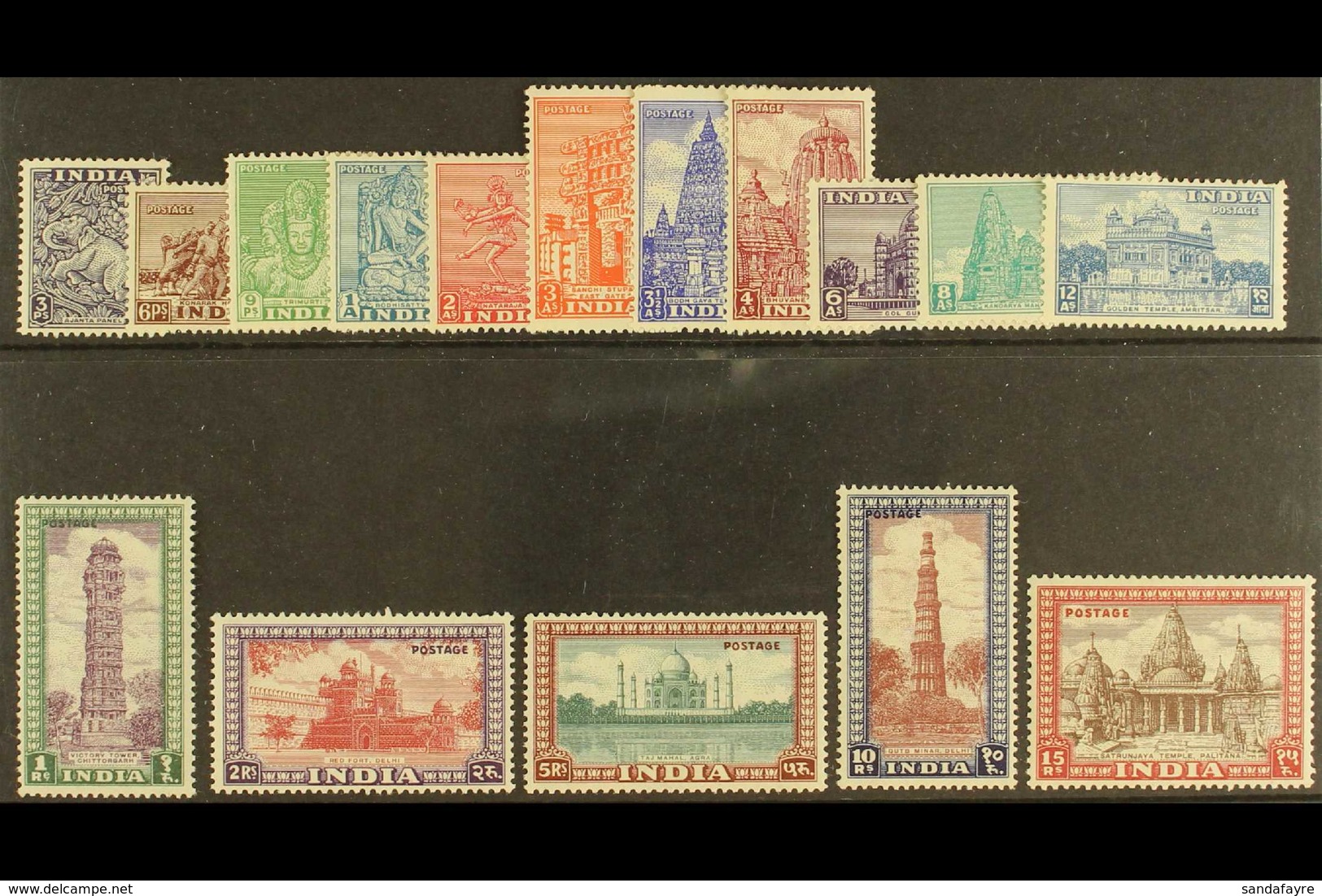 1949-52 Pictorials Set Complete, SG 309/324, Never Hinged Mint (16 Stamps) For More Images, Please Visit Http://www.sand - Autres & Non Classés