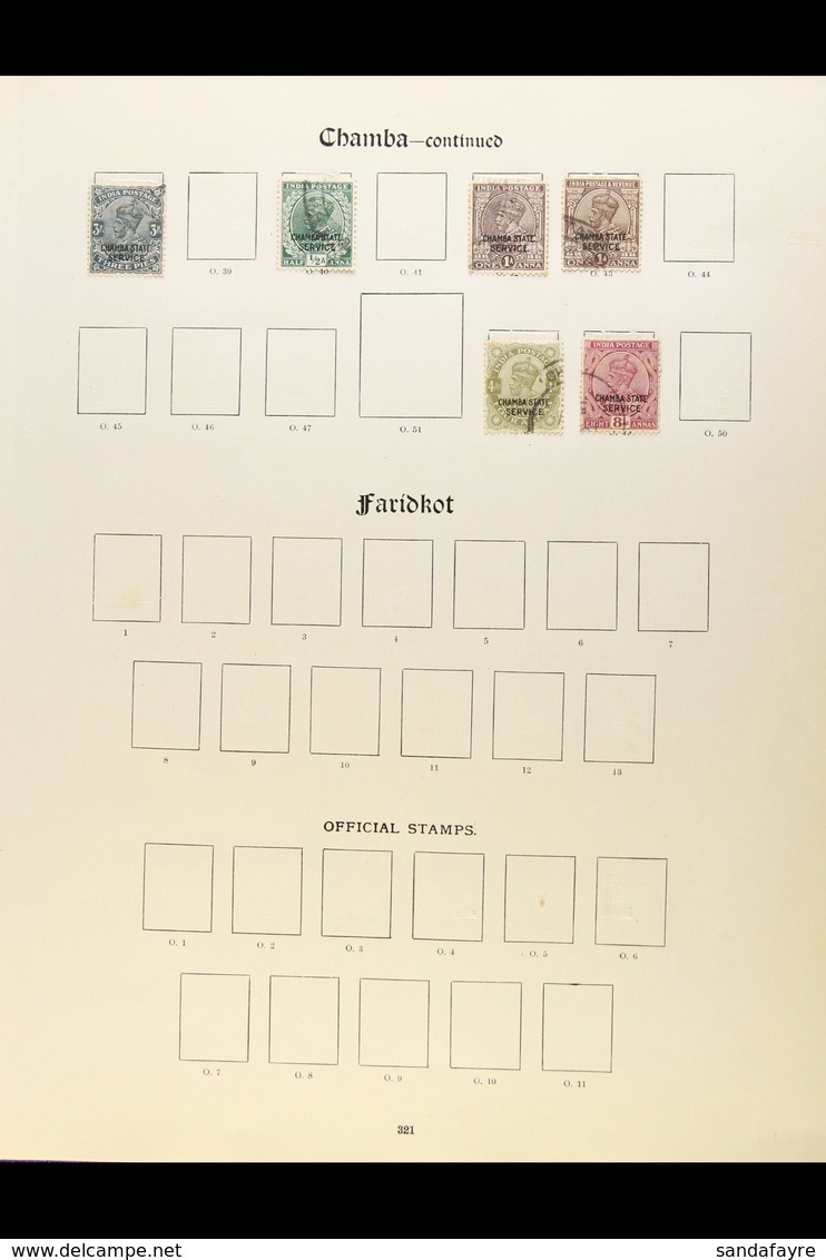 CHAMBA 1887-1937 USED COLLECTION On Imperial Pages With QV To 12a Inc 2a6p, KEVII To 1r, KGV To 3a. Officials With QV To - Sonstige & Ohne Zuordnung