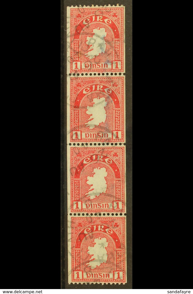 1940 COIL STAMP 1d Carmine, Perf 14 X Imperf, SG 112b, Fine Cds Used Strip Of Four. For More Images, Please Visit Http:/ - Other & Unclassified