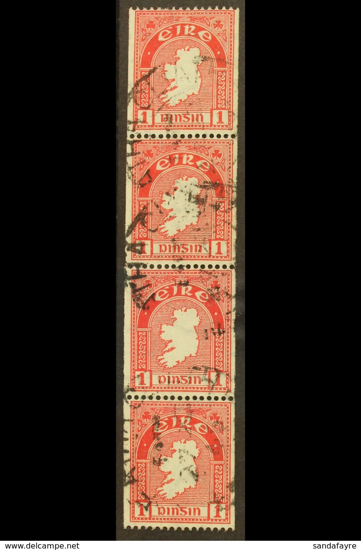 1946 COIL STAMPS 1d Carmine Perf 15 X Imperf, Watermark Upright SG 112c, Fine Cds Strip Of Four, Well Centered. For More - Andere & Zonder Classificatie