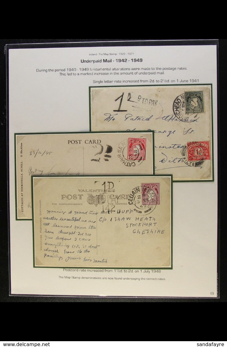 POSTAGE DUE MAIL 1942-49 Group With 1942 Cover To England Bearing 2d Map Plus GB 1d Postage Due And With "2d TO PAY" Han - Sonstige & Ohne Zuordnung