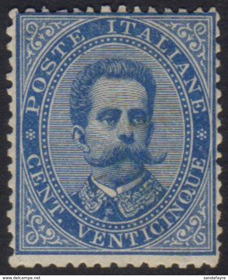 1879 25c Blue Umberto, Sassone 40, Very Fine Mint , Large Part Og, With Great Colour & Full Perfs. Cat €500 (£425) For M - Ohne Zuordnung