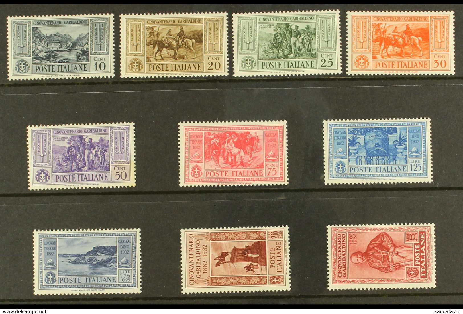 1932 Garibaldi Postage Set, Sass S63, Superb Never Hinged Mint. Cat €500 (£425)  (10 Stamps) For More Images, Please Vis - Non Classés