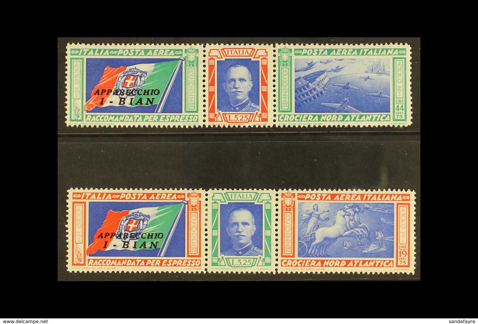 1933 North Atlantic Air Cruise Pair, I - BIAN, Sass S1509, Very Fine Mint. (2 Strips) For More Images, Please Visit Http - Ohne Zuordnung