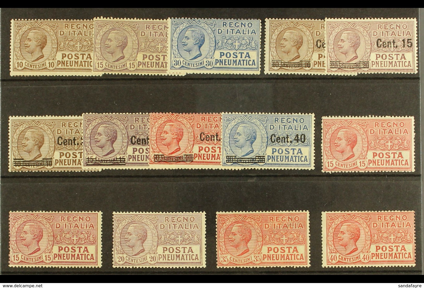 PNEUMATIC POST 1913-1928 Complete Run (SG PE96/98, 165/70 & 191/95) Fine Fresh Mint. (14 Stamps)  For More Images, Pleas - Sin Clasificación