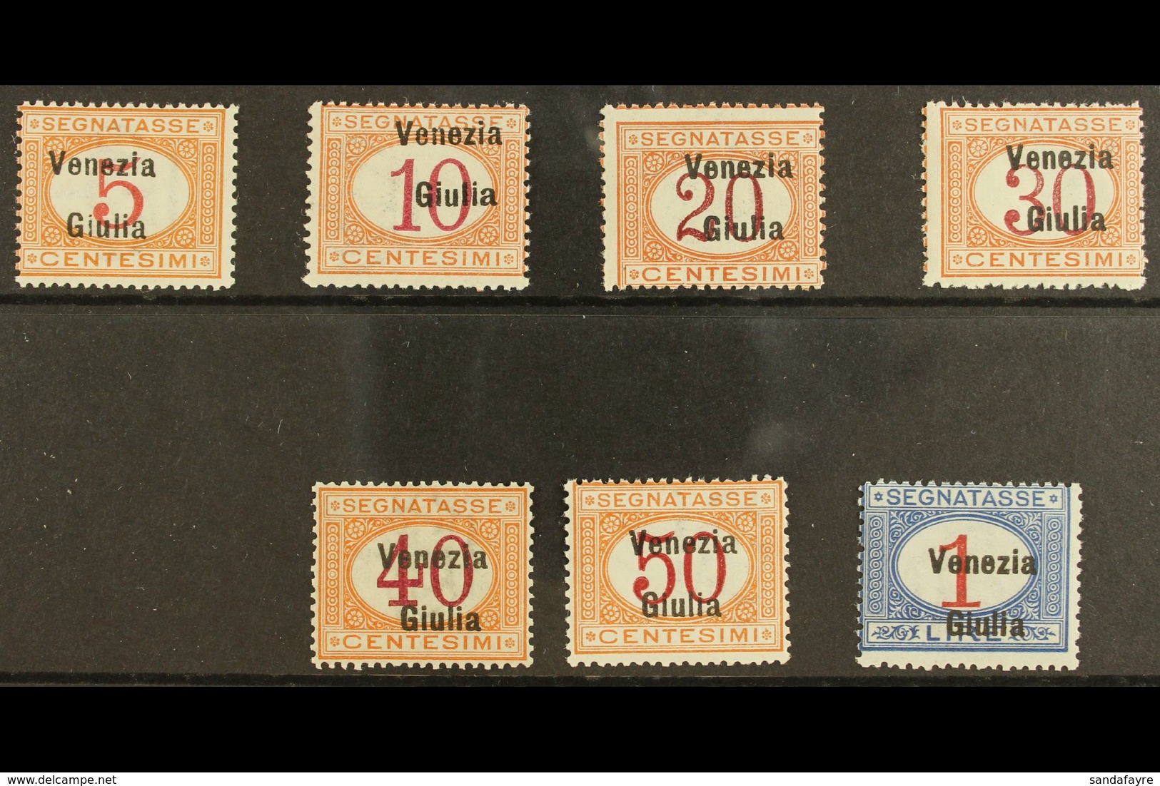 VENEZIA GIULIA POSTAGE DUES 1918 Overprint Set Complete, Sass S4, Very Fine Never Hinged Mint. Cat €2500 (£1900) Rare Se - Zonder Classificatie