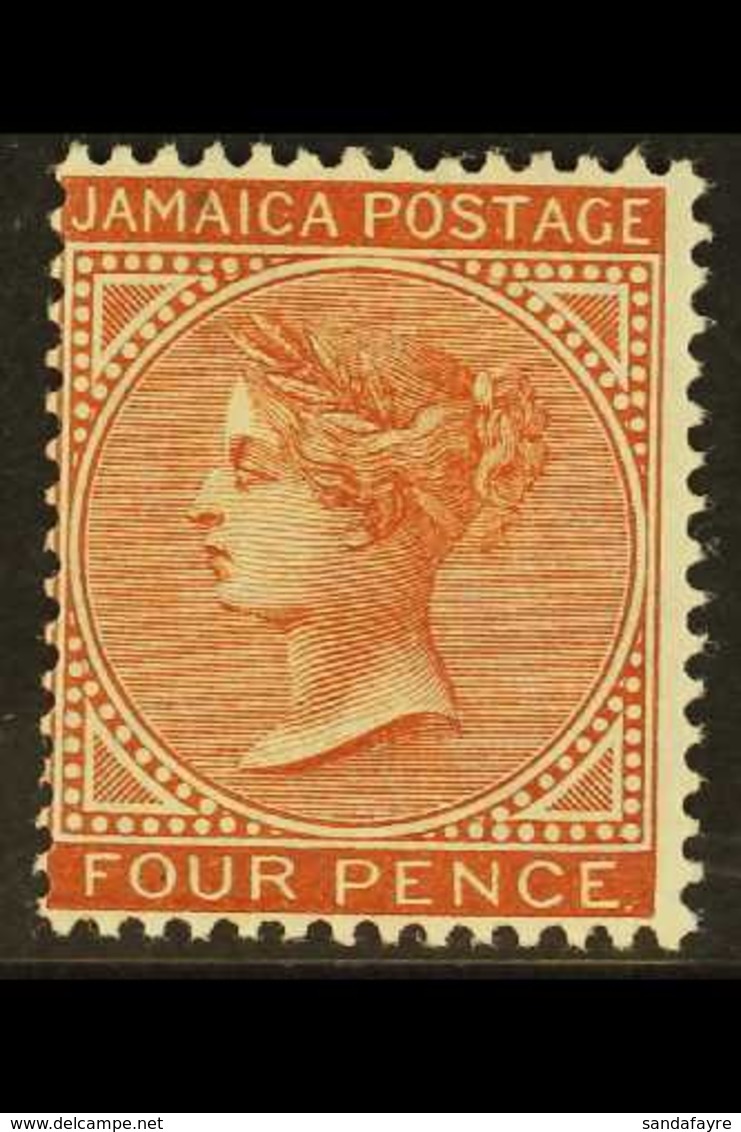 1908 4d Red-brown, SG 48, Fine Never Hinged Mint. For More Images, Please Visit Http://www.sandafayre.com/itemdetails.as - Jamaïque (...-1961)