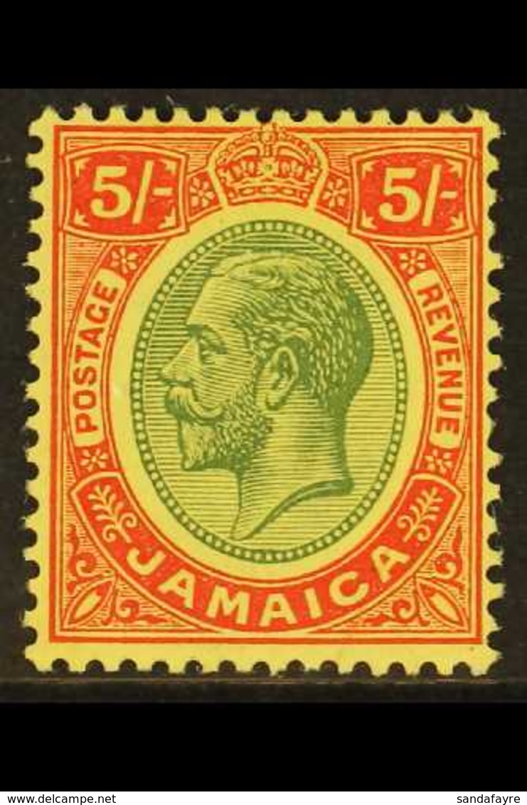 1912-20 5s Green And Red On Pale Yellow, SG 67a, Fine Mint. For More Images, Please Visit Http://www.sandafayre.com/item - Jamaica (...-1961)