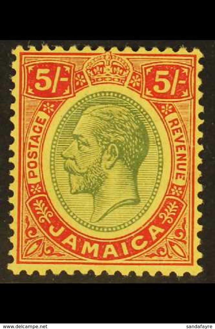 1912-20 5s Green And Red On Orange-buff, SG 67b, Fine Mint. For More Images, Please Visit Http://www.sandafayre.com/item - Jamaïque (...-1961)