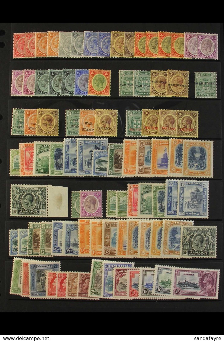 1912-35 FINE MINT COLLECTION Incl. 1912-20 With Most Listed Shades To 1s (3), 2s And 5s, War Tax 1916 (April-Sept) ½d Sp - Jamaïque (...-1961)