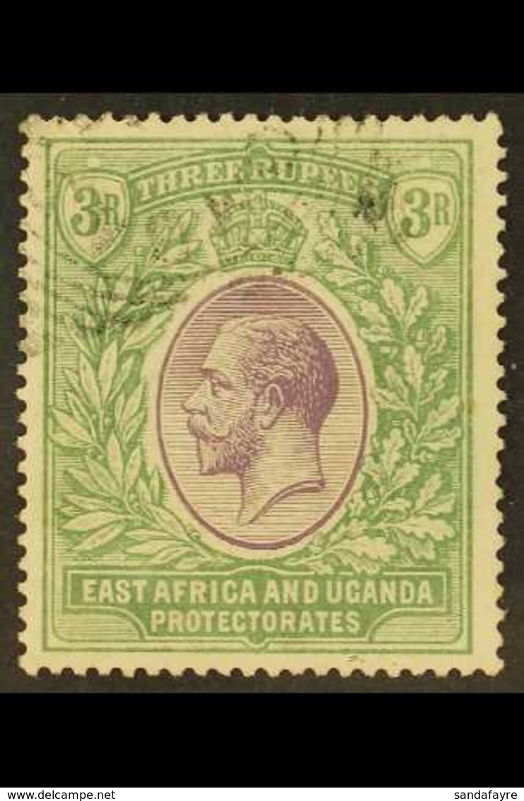 1921 3r Violet And Green, Watermark Multi Script CA, SG 73, Used, Minor Corner Fault, But With Light Squared Circle Canc - Vide