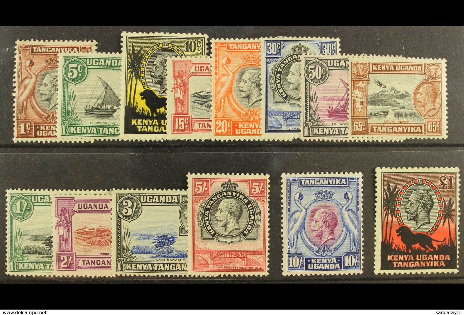 1935-37 Complete KGV Pictorial Set, SG 110/123, Fine Mint, The £1 Centered To Right. (14) For More Images, Please Visit  - Vide