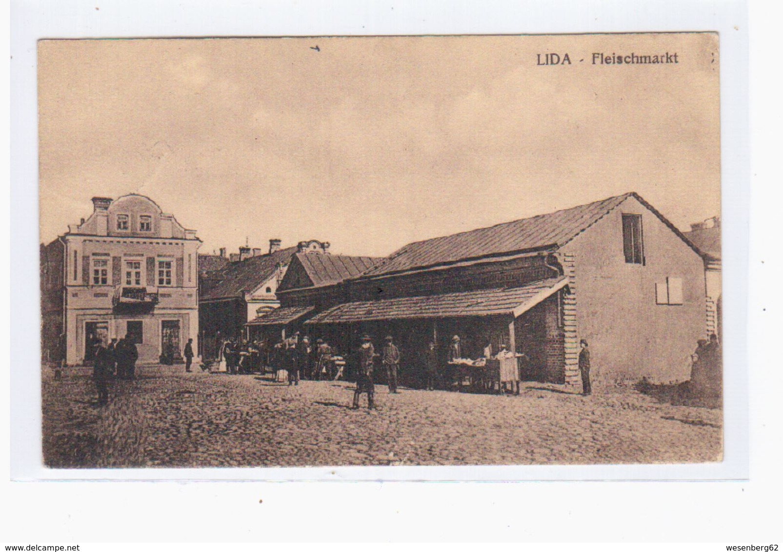 Lida Alte Galizien Fleischmarkt 1915 OLD POSTCARD 2 Scans Feldpost - Weißrussland