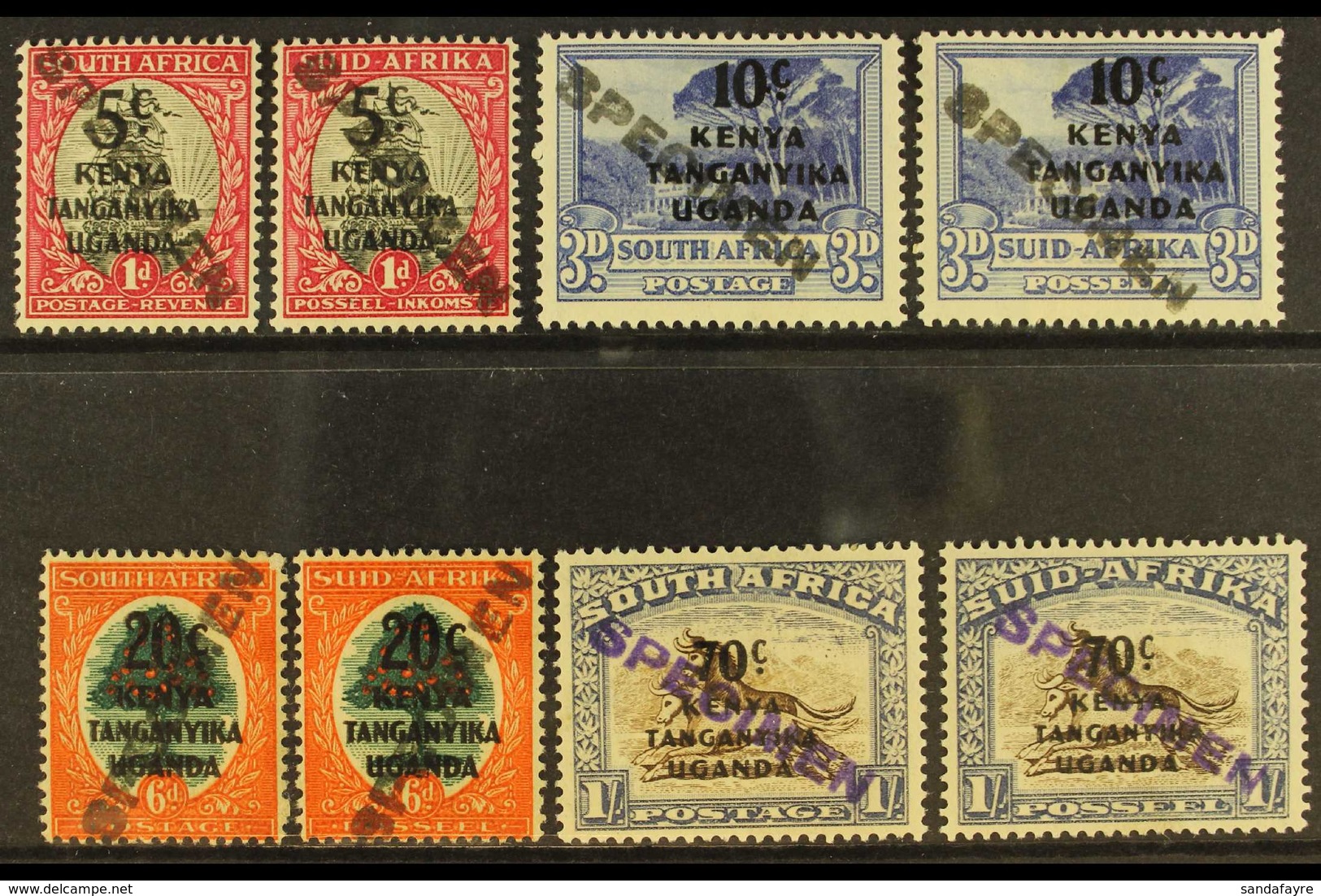 1941-2 South Africa Surcharges Set, HANDSTAMPED "SPECIMEN" SG 151s/4s, Mint Singles, A Rare Set (8). For More Images, Pl - Vide