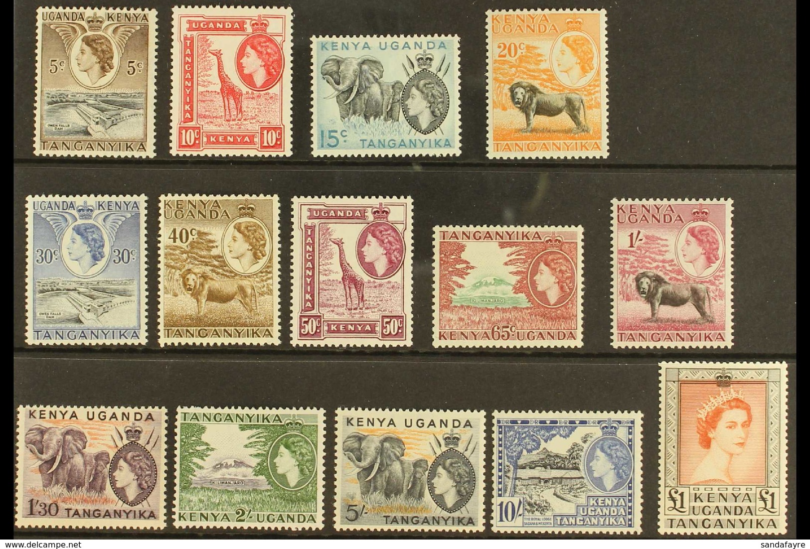 1954-59 Definitive Set, SG 167/80, Never Hinged Mint (14 Stamps) For More Images, Please Visit Http://www.sandafayre.com - Vide