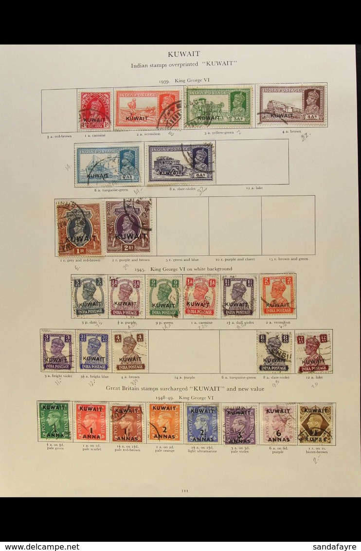 1939-51 All Different Fine Used Collection On An Album Page, Includes 1939 Range To 2r (incl 4a, 6a, And 8a), 1945 Range - Koeweit