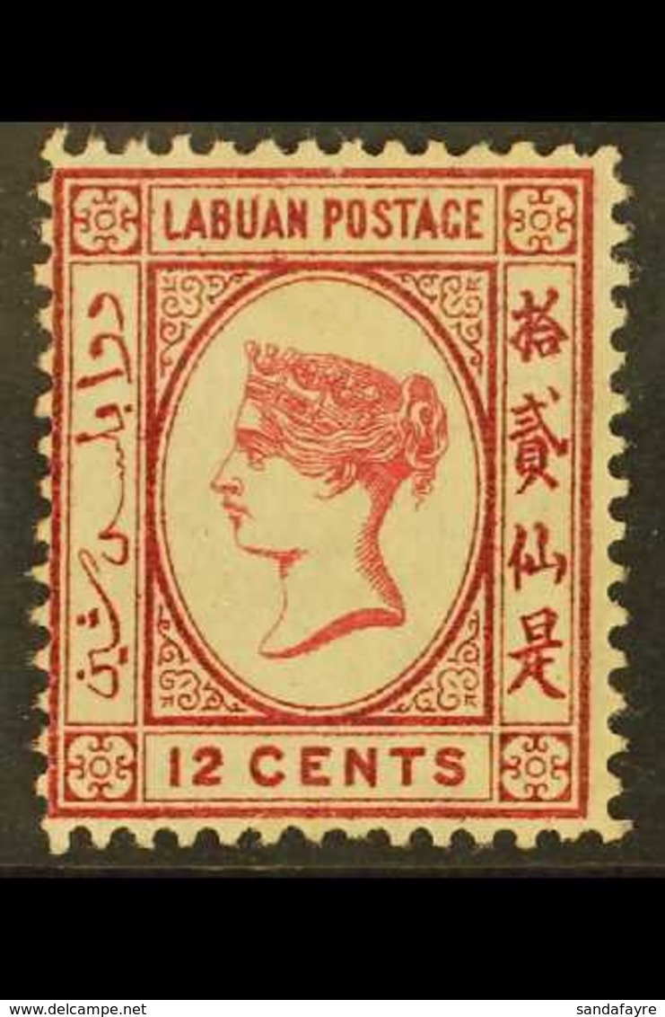 1880-82 12c Carmine WATERMARK REVERSED Variety, SG 9x, Fine Unused No Gum, Fresh. For More Images, Please Visit Http://w - Nordborneo (...-1963)