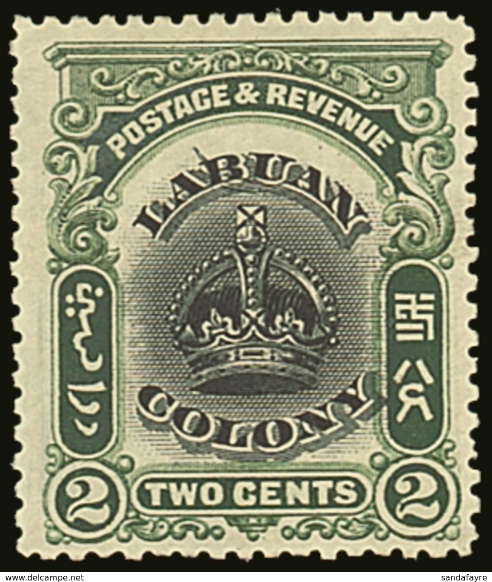 1902-03 2c Black And Green Crown Issue, Variety Line Through "B" SG 118c, Fine Mint. For More Images, Please Visit Http: - Borneo Del Nord (...-1963)