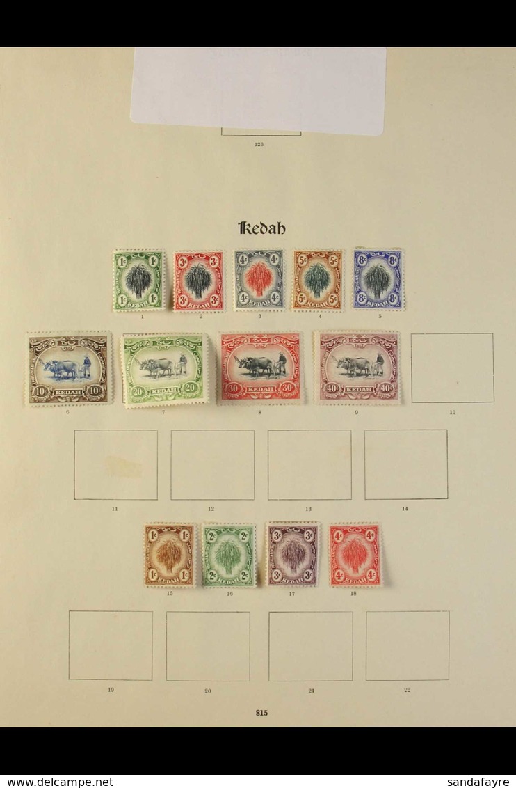 1887-1937 ALL DIFFERENT MINT COLLECTION On Pages, Includes Kedah, Kelantan 1911-15 To $5 Incl $1, 1937-40 Set (ex 2c) To - Autres & Non Classés