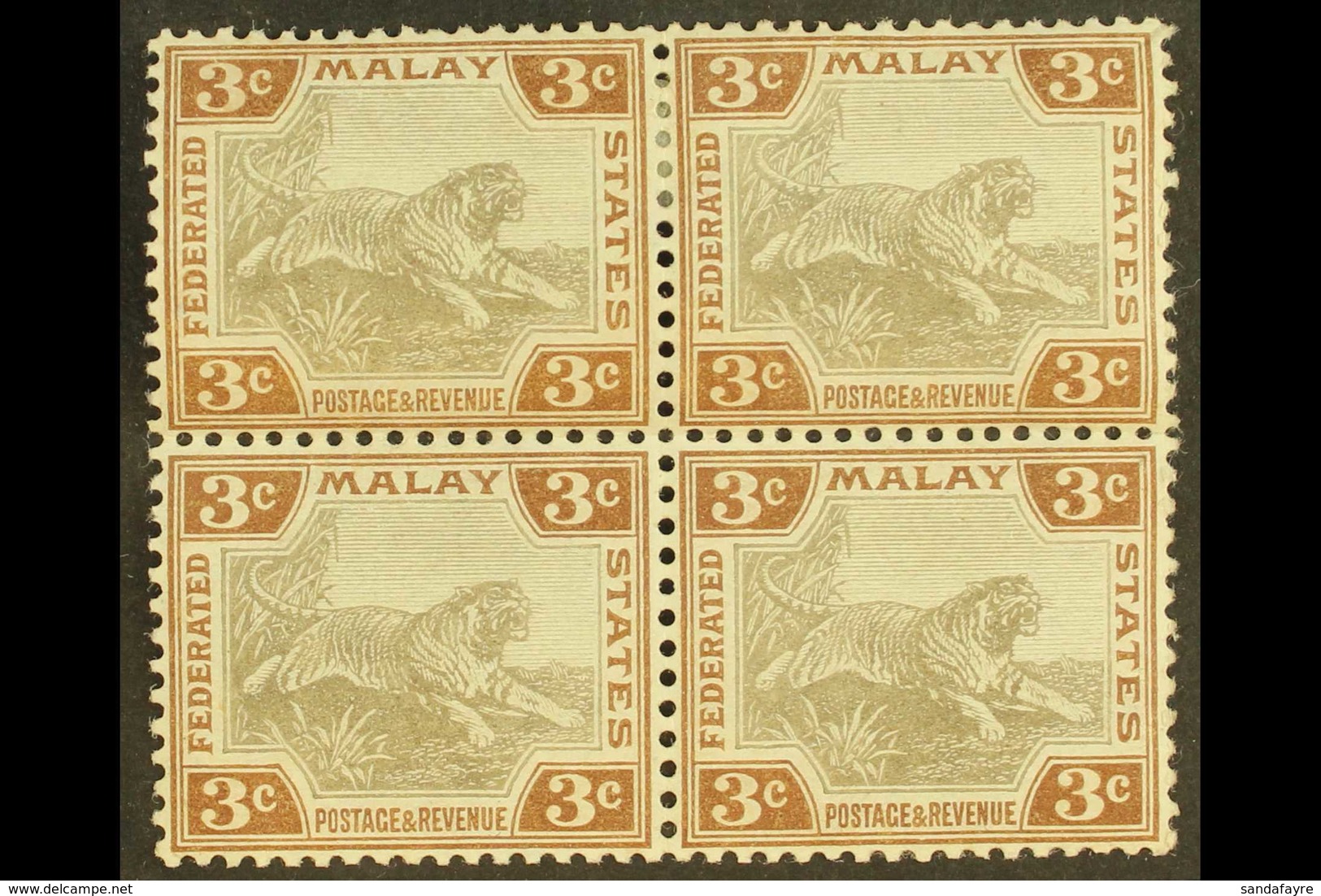 FMS 1904-22 3c Grey And Brown, SG 32, Very Fine Mint Block Of Four, Lower Pair Never Hinged. For More Images, Please Vis - Andere & Zonder Classificatie
