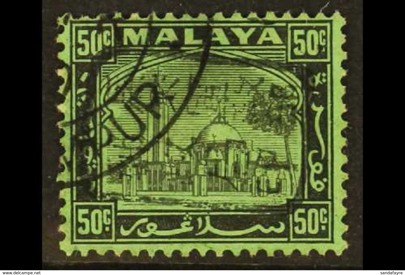 GENERAL ISSUES 50c Black On Emerald Of Selangor Ovptd Single Line Chop, SG J220, Very Fine Used. For More Images, Please - Autres & Non Classés