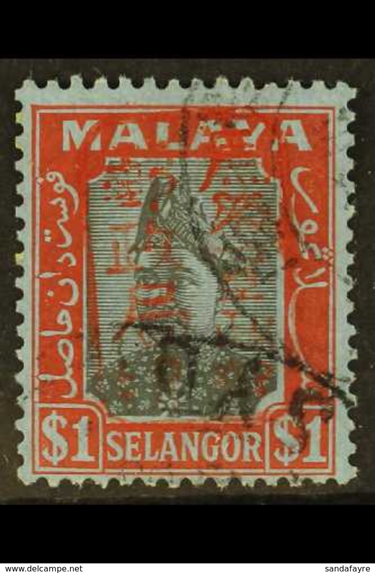 GENERAL ISSUES $1 Black And Red On Blue Of Selangor Ovptd Single Line Chop In Red, SG J221a, Very Fine Cds Used. For Mor - Autres & Non Classés