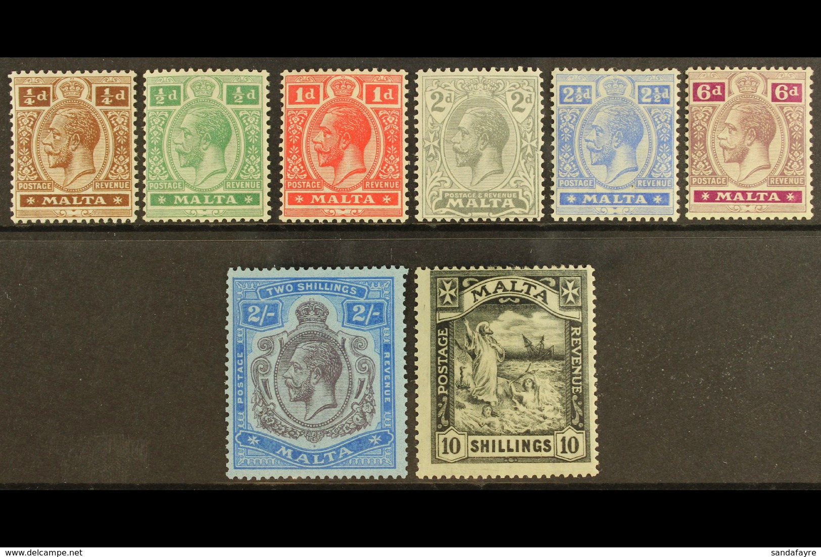 1921-22 Complete Definitive Set, SG 97/104, Fine Mint (8 Stamps) For More Images, Please Visit Http://www.sandafayre.com - Malte (...-1964)