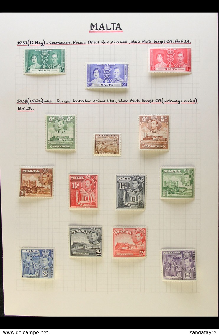 1937-1951 COMPLETE FINE MINT COLLECTION On Leaves, All Different, Inc 1938-43 Set, 1948-53 Opts Set, 1949 Wedding Set Et - Malte (...-1964)