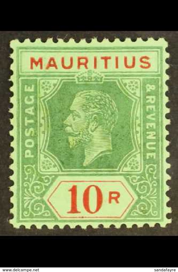 1913-22 10r Green & Red/green On Emerald (olive Back), SG 204b, Very Fine Mint For More Images, Please Visit Http://www. - Maurice (...-1967)