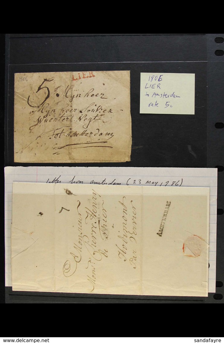 1786-1852 STAMPLESS COVERS Interesting Collection Of Pre-stamp Entires & Entire Letters, Each With Identified Postal Mar - Andere & Zonder Classificatie