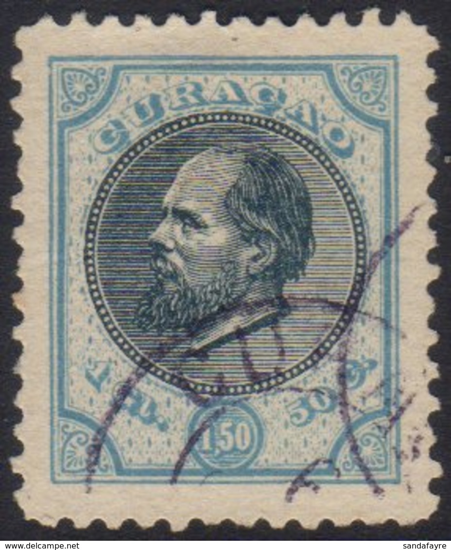 CURACAO 1873-89 1g50 Indigo And Pale Blue, Perf 11½, SG 29, Fine Used. For More Images, Please Visit Http://www.sandafay - Andere & Zonder Classificatie