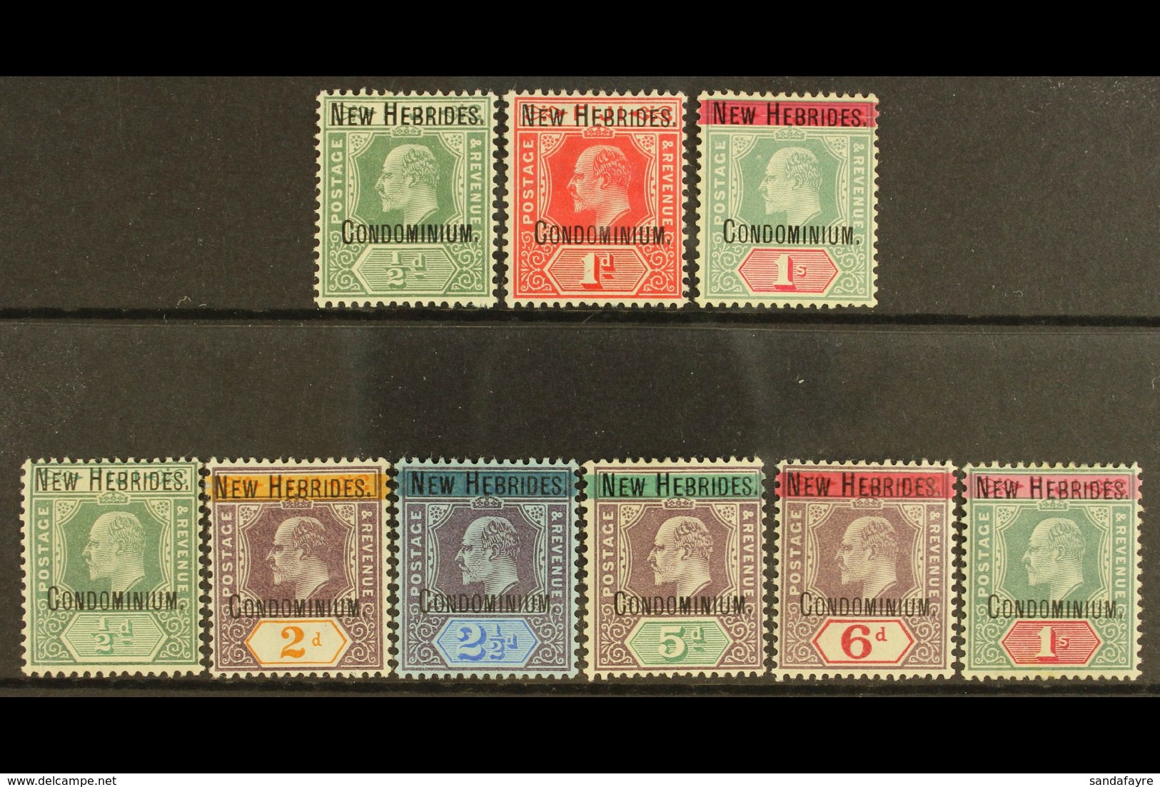 1908 Fiji Opt'd KEVII Set, SG 1a/9, Fine Mint (9 Stamps) For More Images, Please Visit Http://www.sandafayre.com/itemdet - Autres & Non Classés