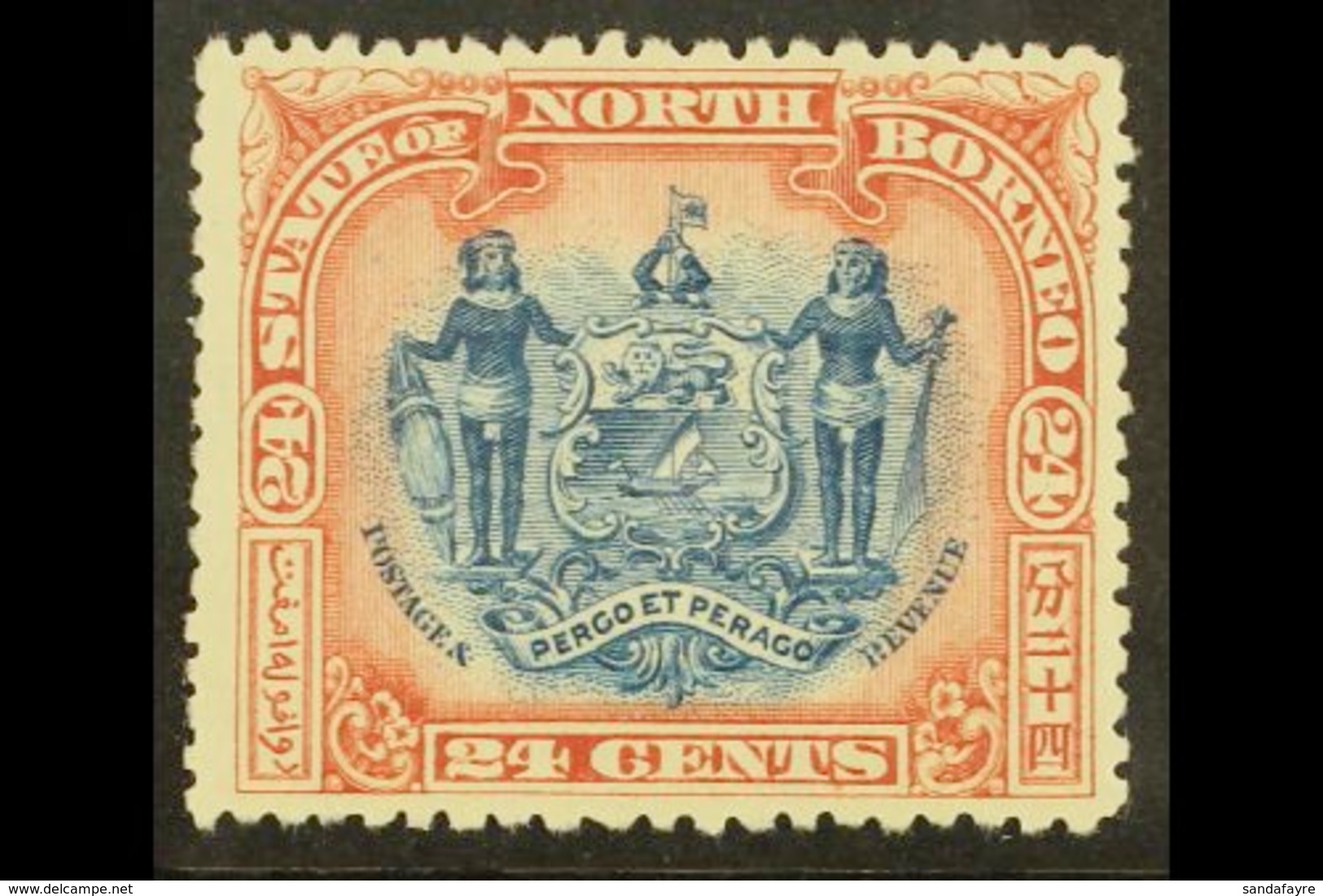 1897 24c Blue & Lake, Perf 13½-14, SG 111, Very Fine Mint For More Images, Please Visit Http://www.sandafayre.com/itemde - North Borneo (...-1963)