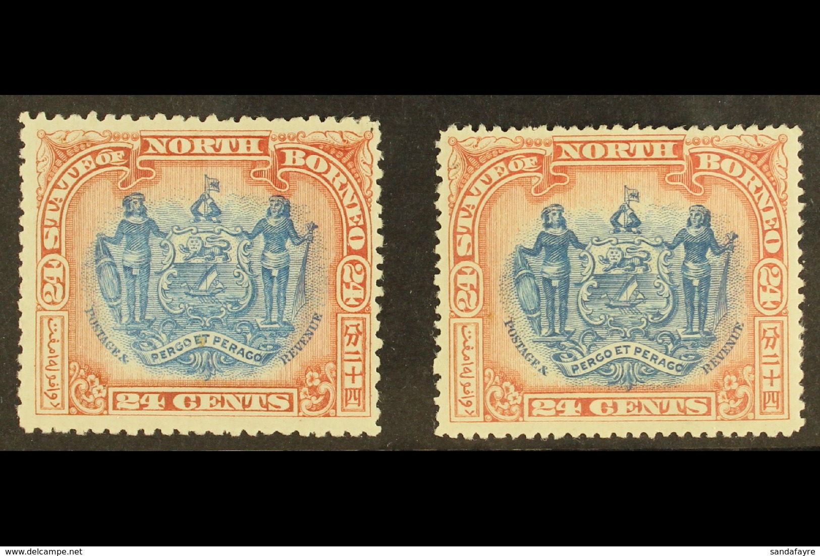 1897 CORRECTED INSCRIPTIONS 24c Perf 13½-14, SG 111, Plus 24c Perf 14½-15, SG 111b, Fine Mint. (2 Stamps) For More Image - Bornéo Du Nord (...-1963)