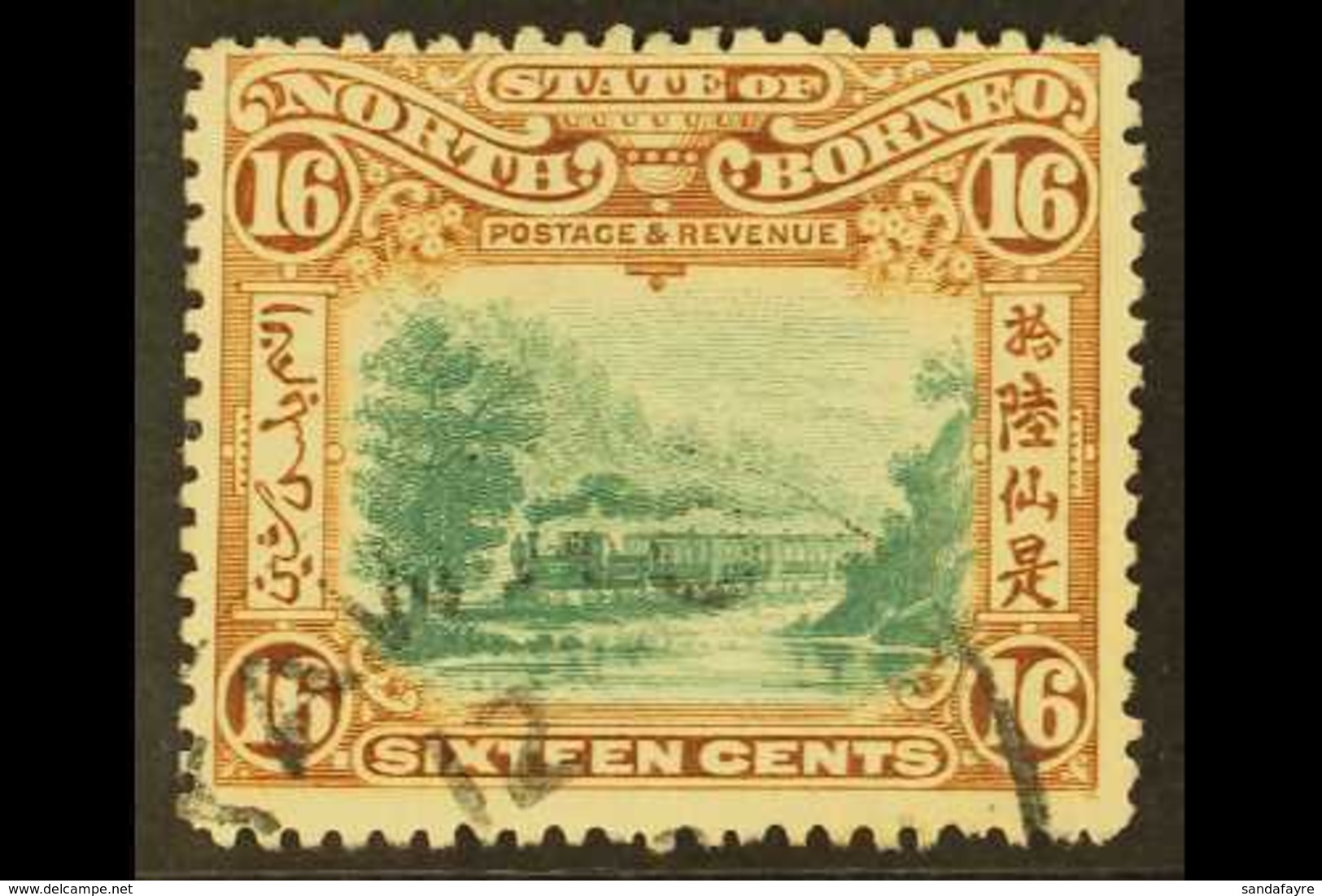 1897-1902 16c Green & Chestnut Perf 13½-14, SG 107, Fine Cds Used, Fresh. For More Images, Please Visit Http://www.sanda - Noord Borneo (...-1963)
