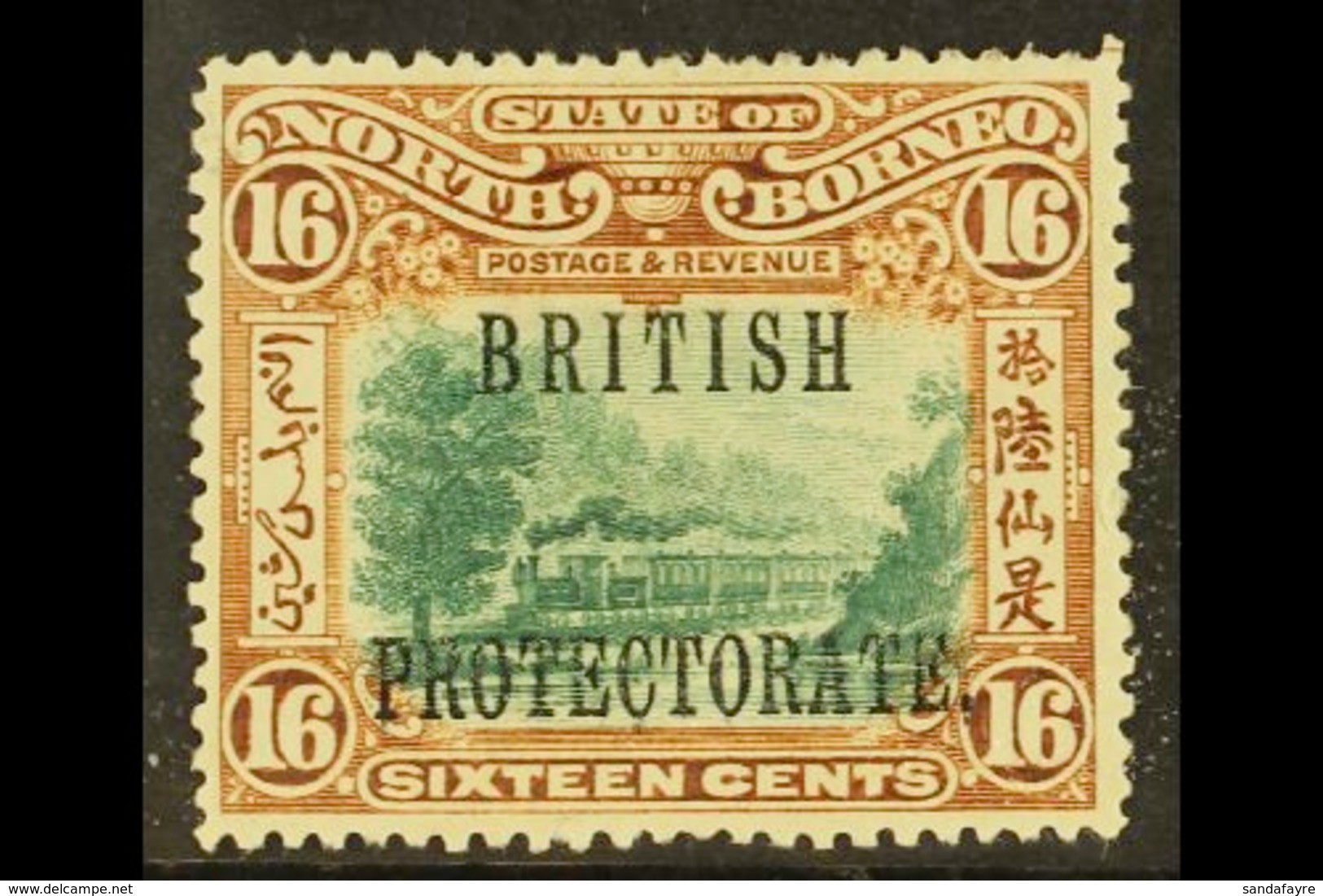 1901-05 16c Green & Chestnut Perf 14½ -15, "British Protectorate" Overprinted, SG 136a, Very Fine Mint For More Images,  - Noord Borneo (...-1963)