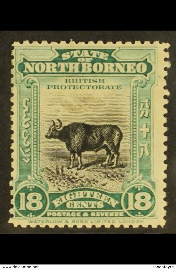 1909 18c Blue Green And Black Banteng, SG 175, Fine And Fresh Mint. Elusive Stamp. For More Images, Please Visit Http:// - Noord Borneo (...-1963)