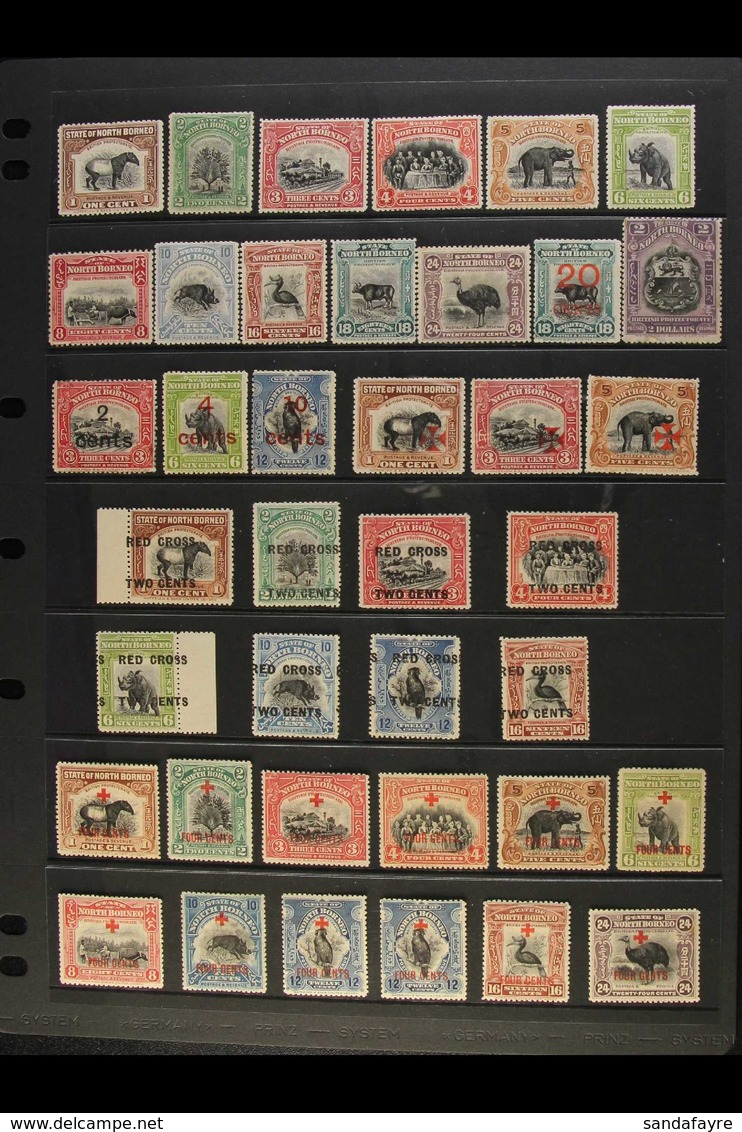 1909-1918 MINT COLLECTION Presented On A Stock Page. Includes 1909 Pictorial Definitives Most Values To 24c Including Th - Noord Borneo (...-1963)