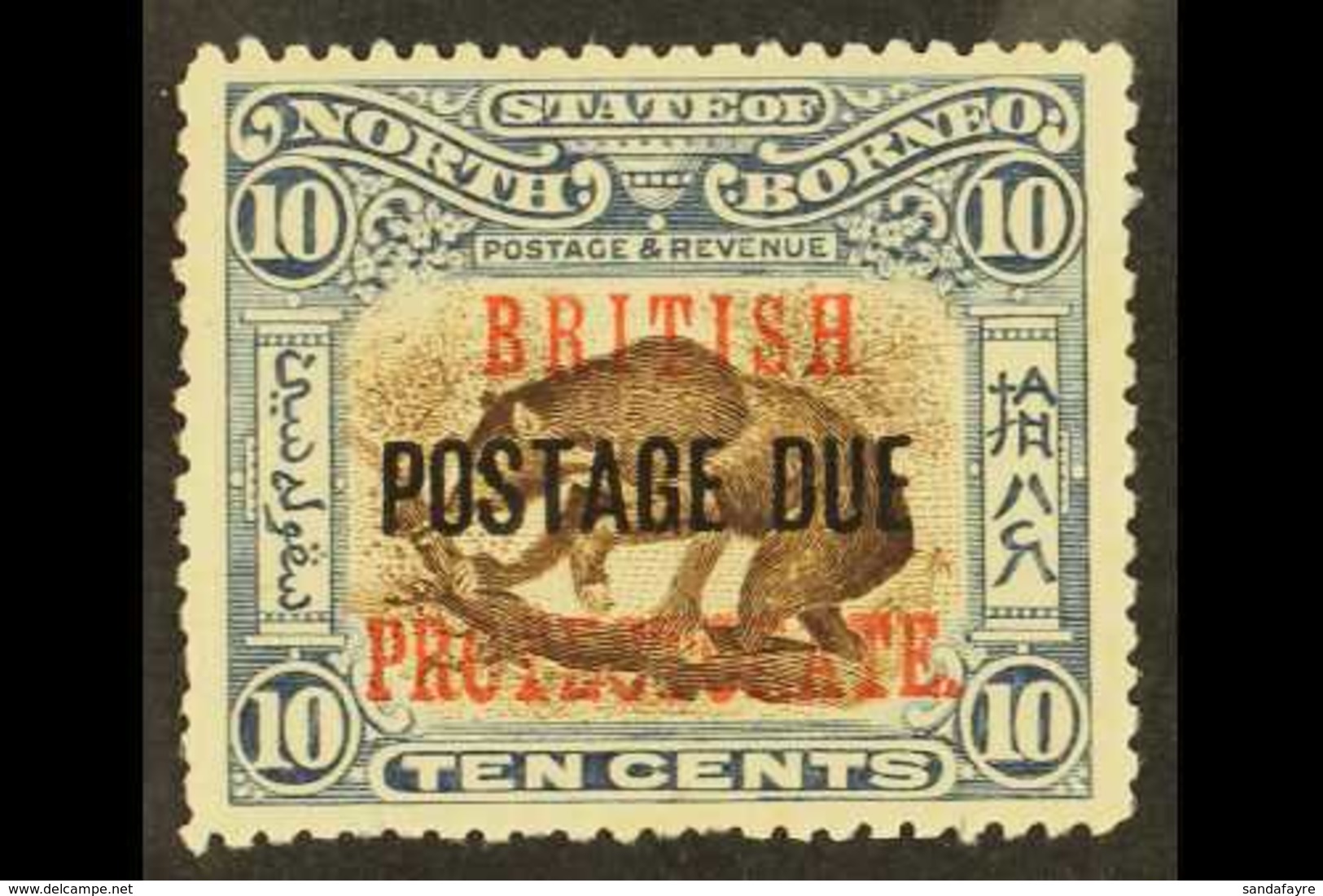 POSTAGE DUE 1902-12 10c Brown And Slate- Blue, SG D45, Fine Mint. For More Images, Please Visit Http://www.sandafayre.co - Nordborneo (...-1963)