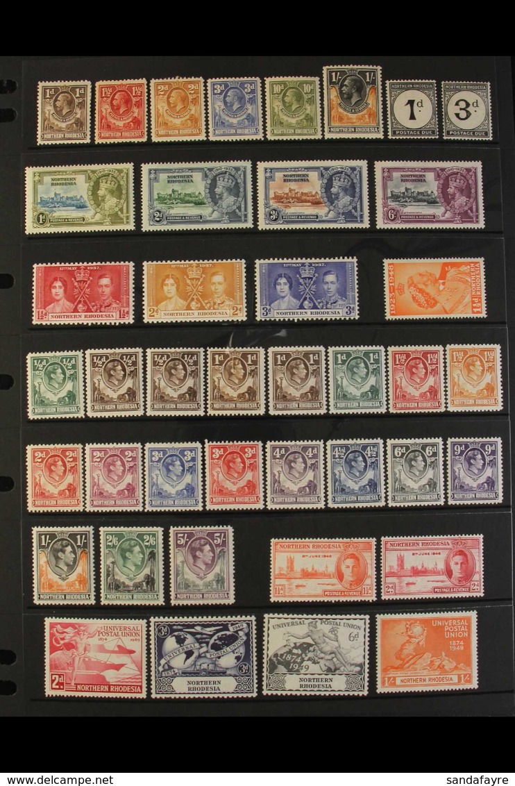 1925-63 FINE MINT COLLECTION. An ALL DIFFERENT Collection Presented On A Pair Of Stock Pages That Includes 1925-29 KGV R - Rhodésie Du Nord (...-1963)