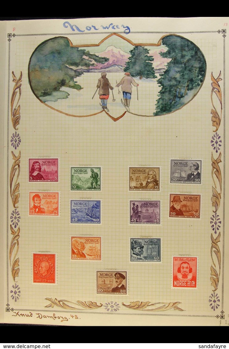 1947 - 1958 MINT COLLECTION Comprehensive Range Of Mint Sets On Gorgeous Hand Illustrated Pages With Scenes And Views Fr - Andere & Zonder Classificatie