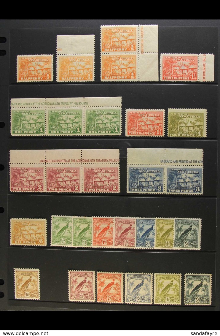 1915-1939 INTERESTING MINT SELECTION Presented On A Pair Of Stock Pages. Includes 1925 Native Village Range To 6d Inc Im - Papoea-Nieuw-Guinea