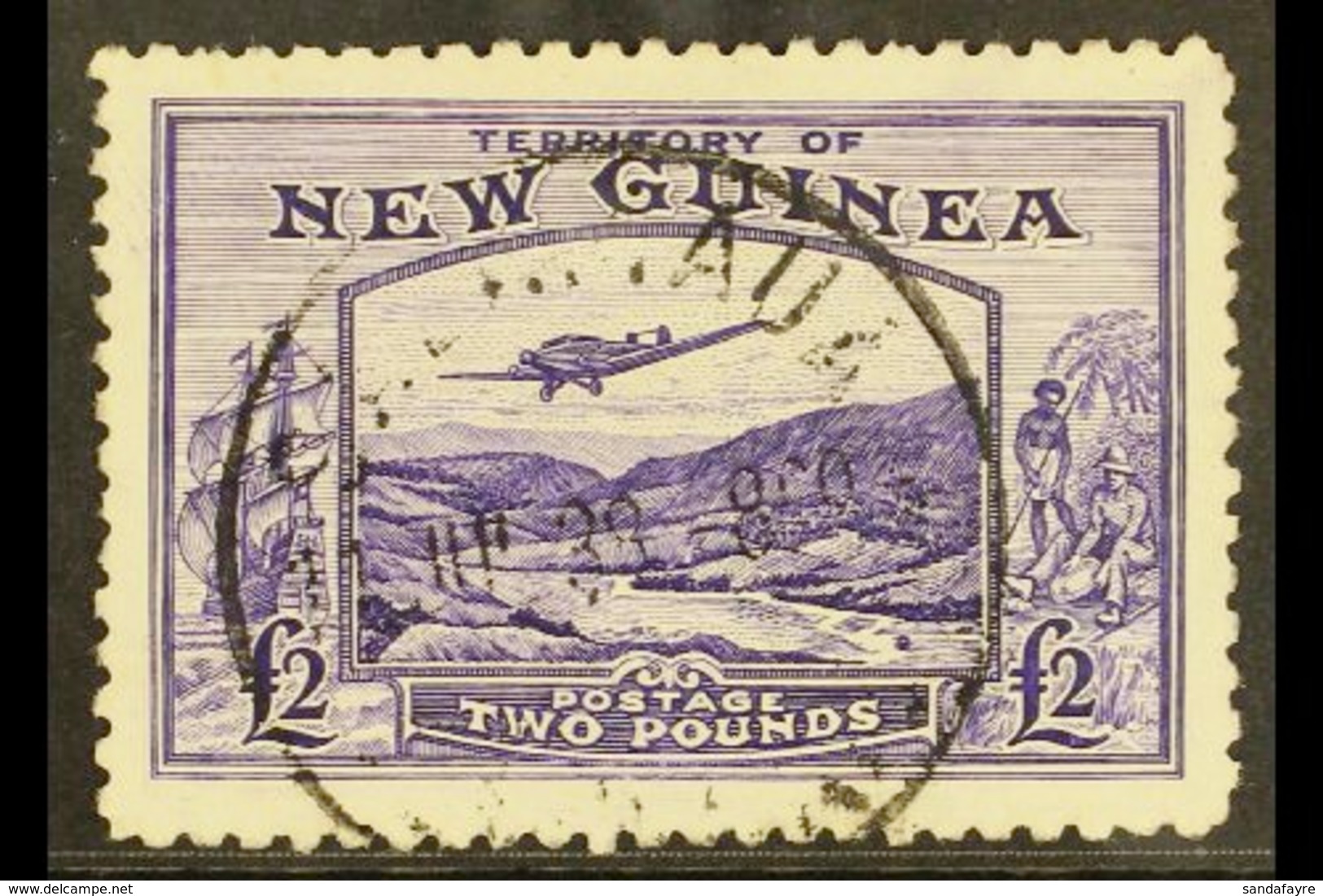 1935 £2 Bright Violet, Goldfields, SG 204, Very Fine Used With Central Cds. For More Images, Please Visit Http://www.san - Papua-Neuguinea