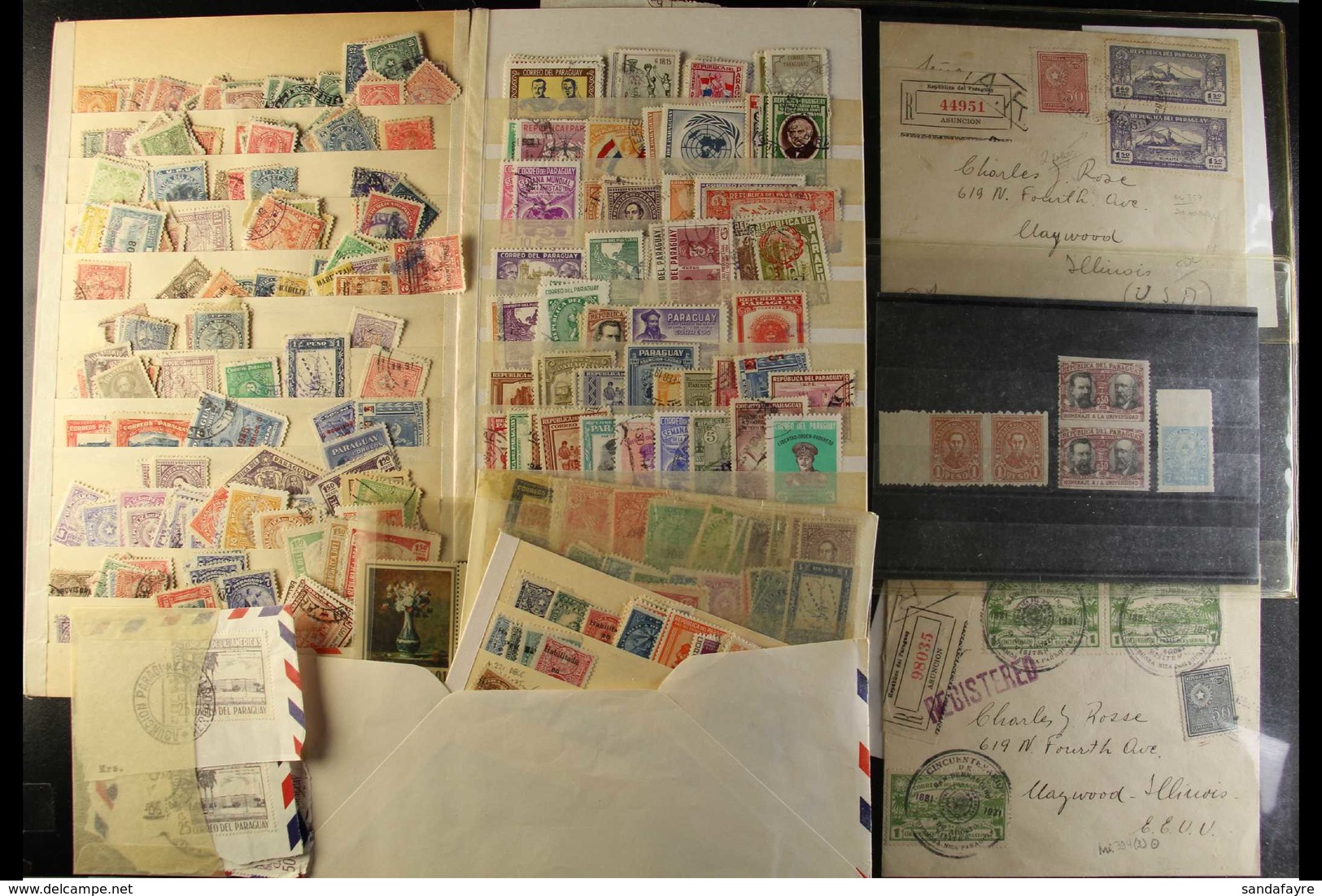 SMORGASBORD LOT! A Small Assortment Of 19th Century To 1950's Stamps, Covers, Proofs, And Other Items Of Interest Stuffe - Paraguay