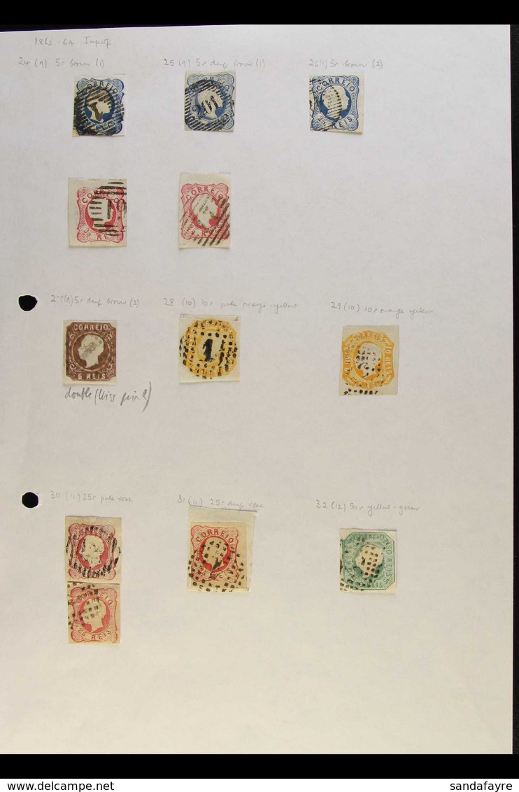 1855-1976 MOSTLY USED COLLECTION On Leaves, Inc (all Used) 1855 25r, 1856 25r (x2), 1862 5r, 10r (x2) & 50r, 1866-67 To  - Autres & Non Classés