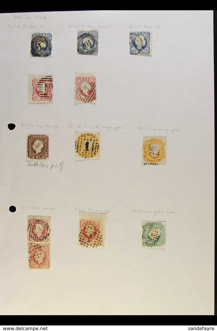 1855-1976 MOSTLY USED COLLECTION On Leaves, Inc (all Used) 1855 25r, 1856 25r (x2), 1862 5r, 10r (x2) & 50r, 1866-67 To  - Other & Unclassified