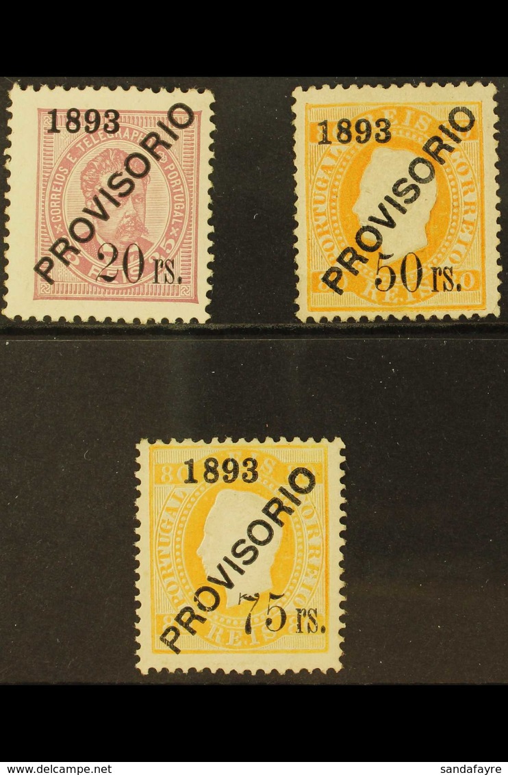 1893 "1893 PROVISORIO" Surcharges Set, Michel 93/95, Mint, The 50R On 80R Without Gum. (3 Stamps) For More Images, Pleas - Other & Unclassified