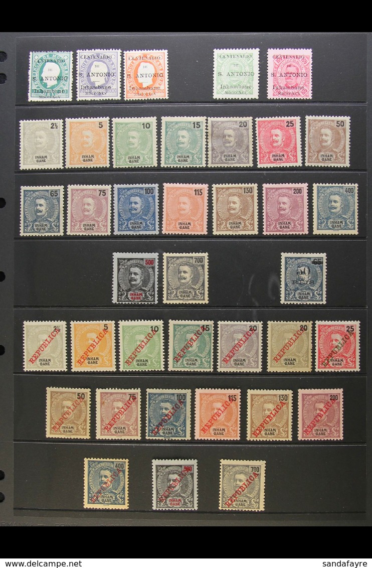 INHAMBANE 1895-1917 FINE MINT COLLECTION Presented On Stock Pages. Includes 1895 Opts On Luis  10r, 200r & 300r Unused A - Andere & Zonder Classificatie